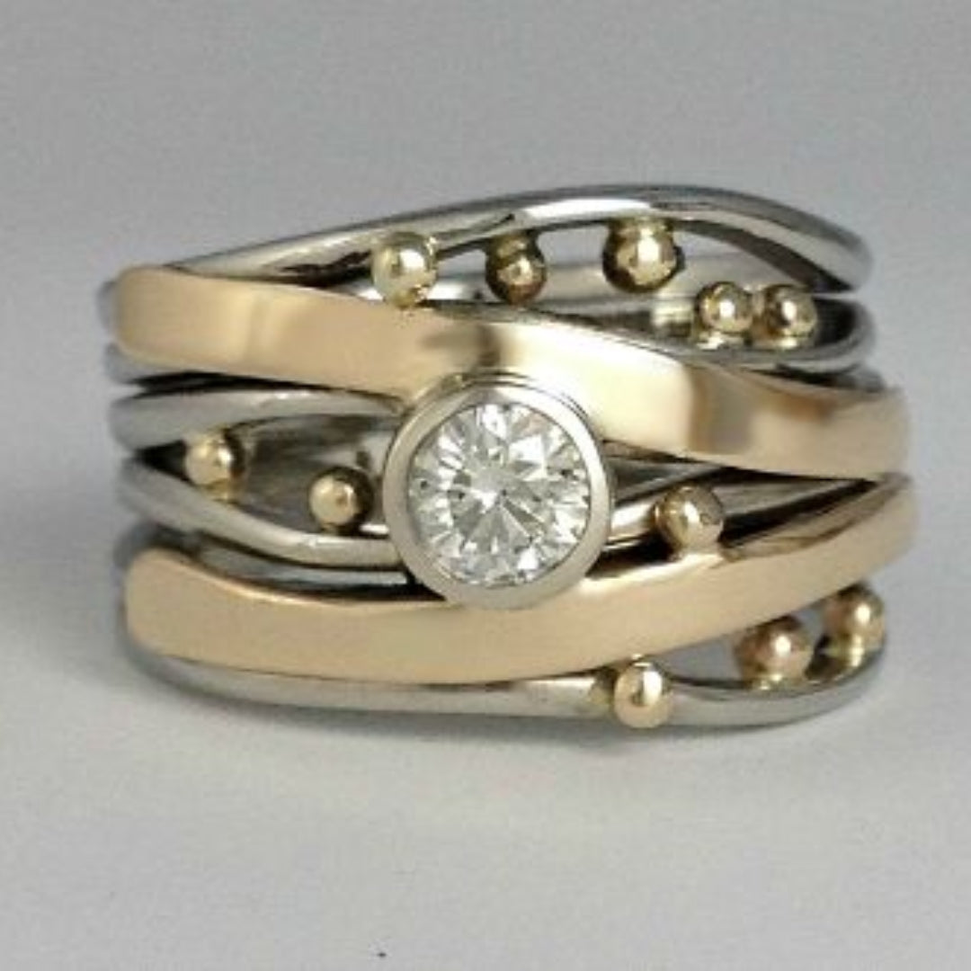 Royal - Vintage Gold Overlay Zirconia Ring