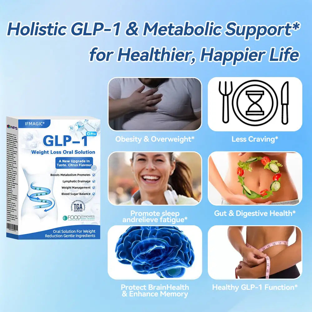 IFMAGIC® GLP-1 Pro Oral Solution for Weight Loss One dose per day – Visible results within 7 days Suitable for obesity, cardiovascular diseases, diabetes, sleep apnea, high cholesterol, high blood fats, joint problems, and more 🚀
