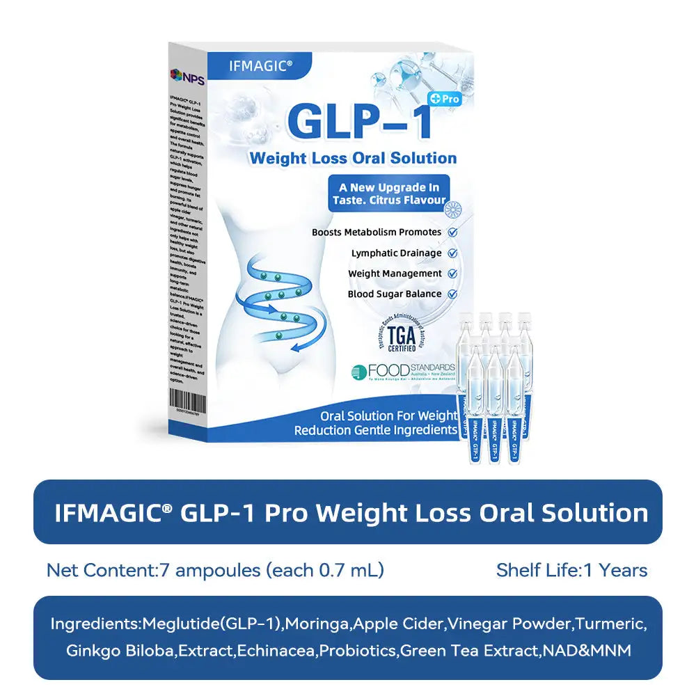 IFMAGIC® GLP-1 Pro Oral Solution for Weight Loss One dose per day – Visible results within 7 days Suitable for obesity, cardiovascular diseases, diabetes, sleep apnea, high cholesterol, high blood fats, joint problems, and more 🚀