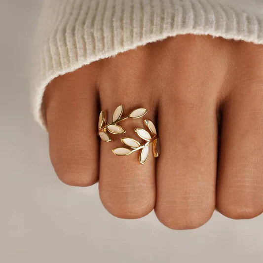 Pure - Opal Leaf Adjustable Ring