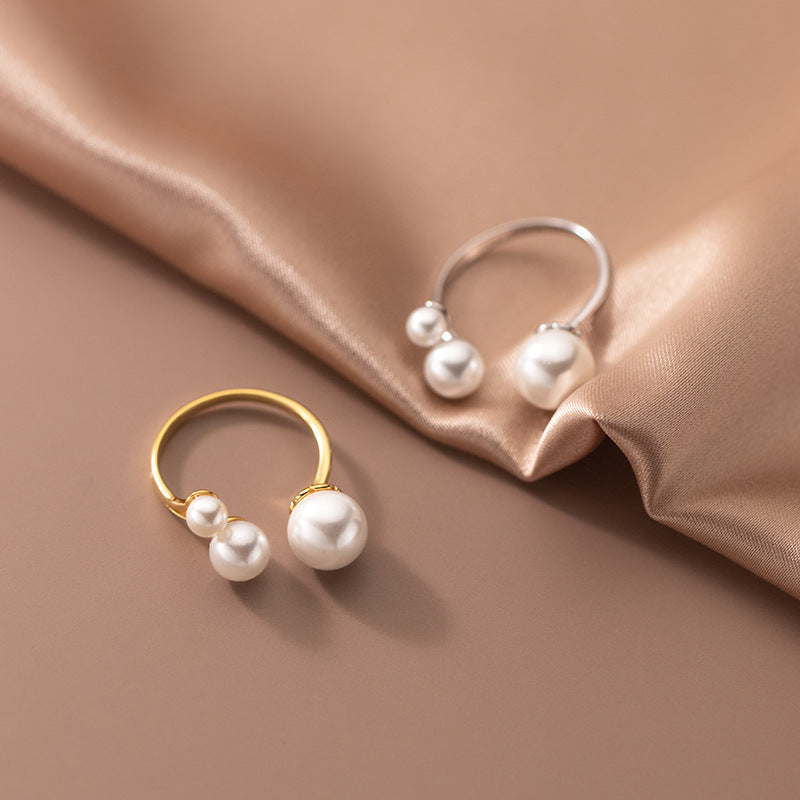 Adjustable Triple Freshwater Pearling Ring
