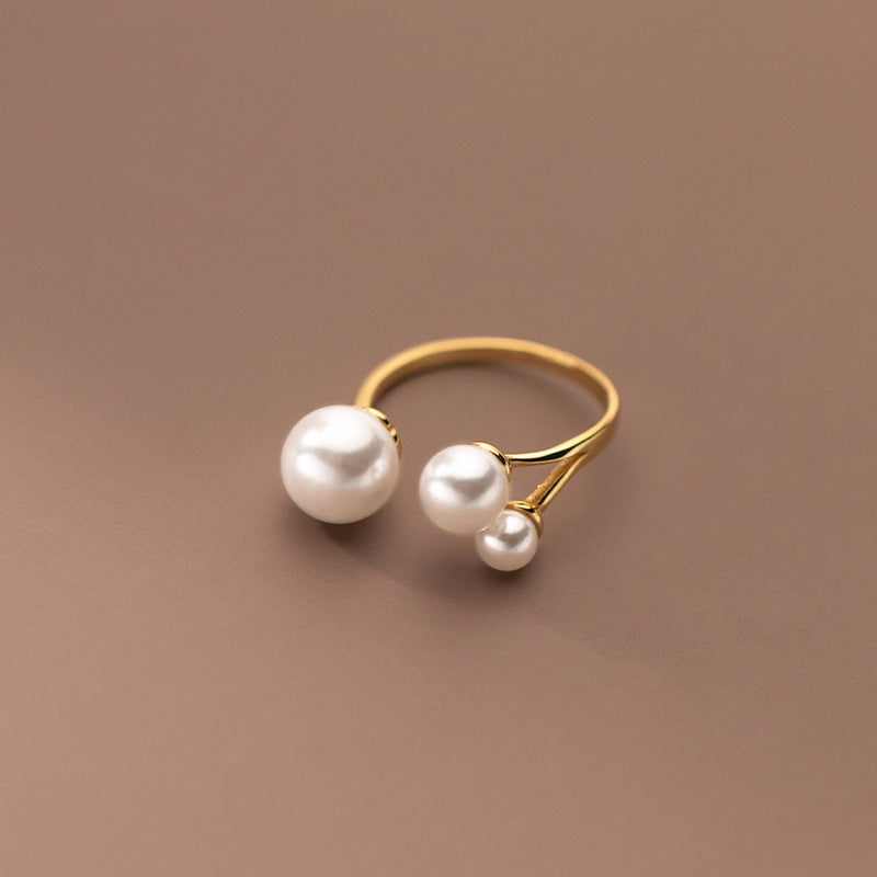 Adjustable Triple Freshwater Pearling Ring