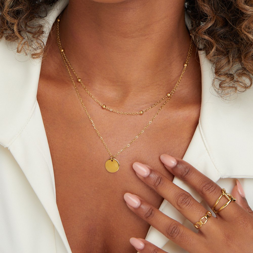 Pendant with a lager disk necklace