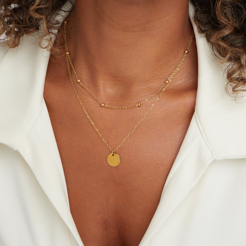 Pendant with a lager disk necklace
