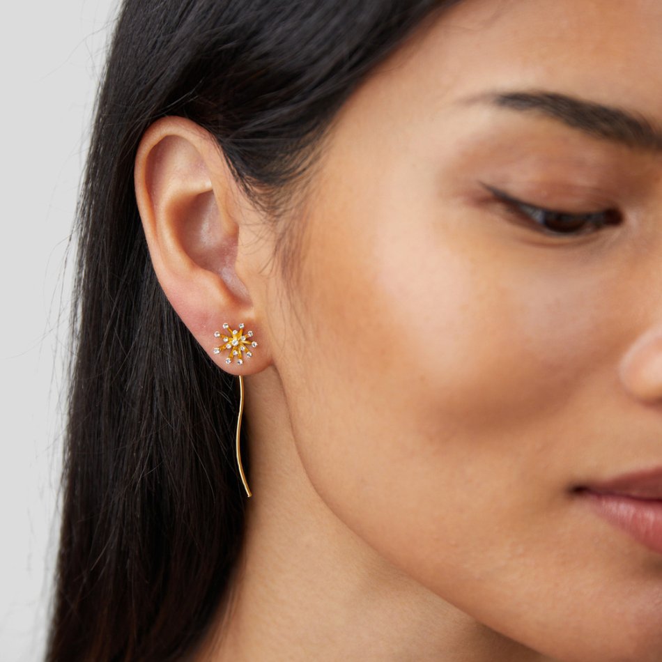 Wish Maskros 18K Guldörhängen