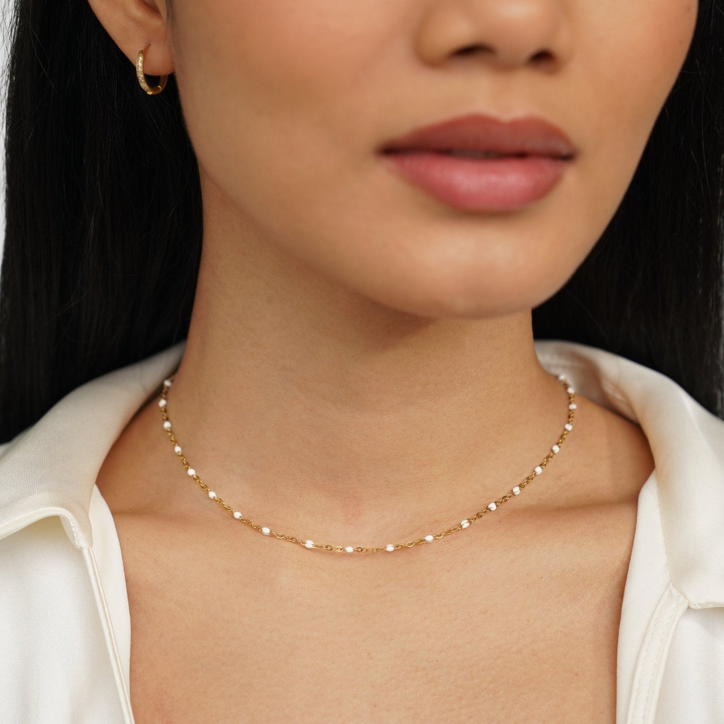 Bright White Pearl Necklace