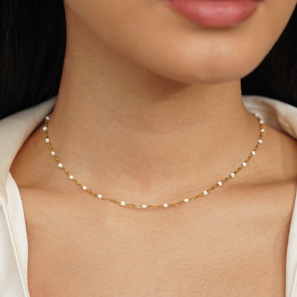 Bright White Pearl Necklace