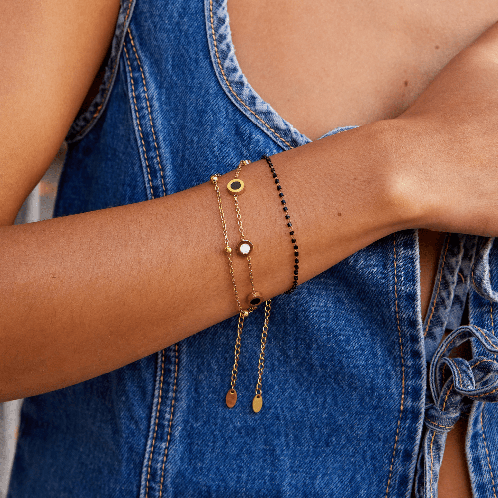 Onyx & Vit Stone Bracelet