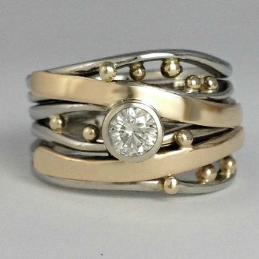 Royal - Vintage Gold Overlay Zirconia Ring