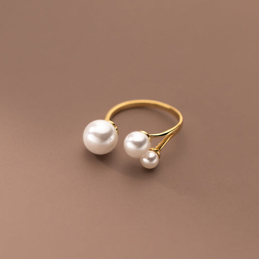 Adjustable Triple Freshwater Pearling Ring