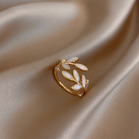 Pure - Opal Leaf Adjustable Ring