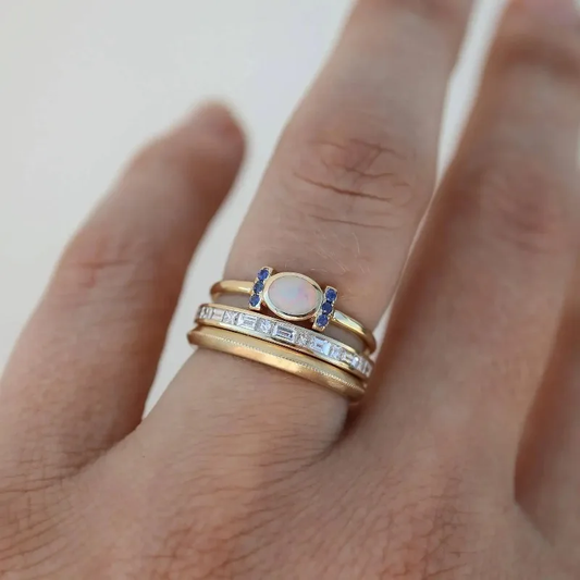 Oprah - Vintage Goldopal Ring Set